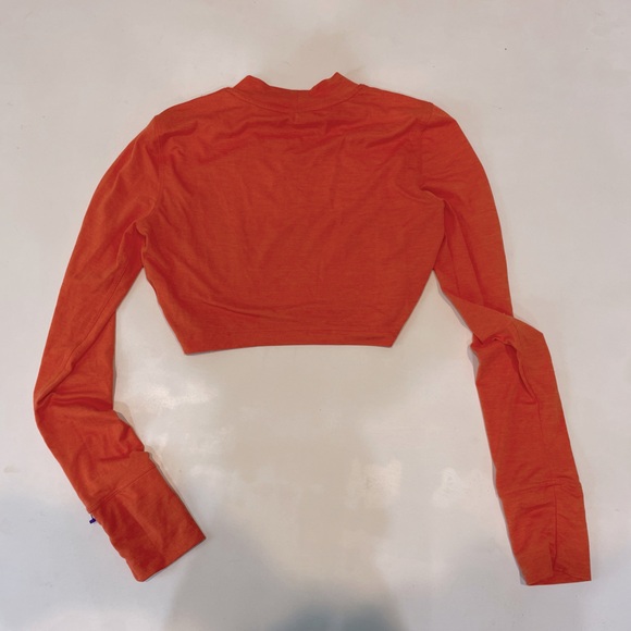 CLEARANCE Bright Orange Long-Sleeve Crop Top Size XS - Picture 2 of 3